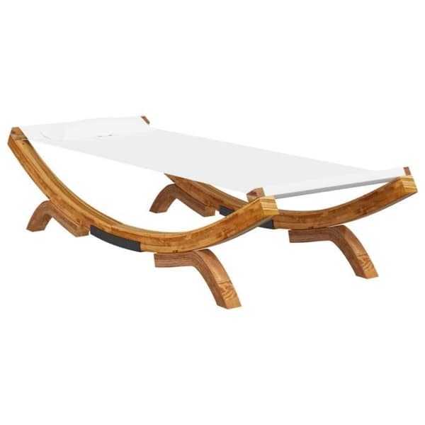 vidaXL utomhusdagbädd 100x188,5x44 cm Solid Bentwood Cream