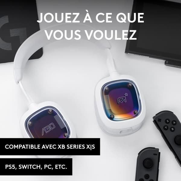 Gaminghörlurar - Trådlös - Logitech G - A30 - PS5, PS4, PC, MAC, Mobil - Vit