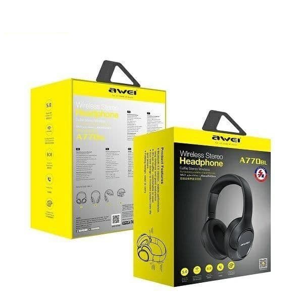 Bluetooth-hörlurar - AWEI - A770BL - Svart - Batteritid 100h - Över örat - 40mm