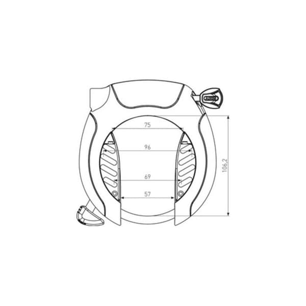 Ramlock - ABUS - PRO SHIELD XPLUS™ 5955 - Härdat stål - Svart - Med kedja 6KS/85