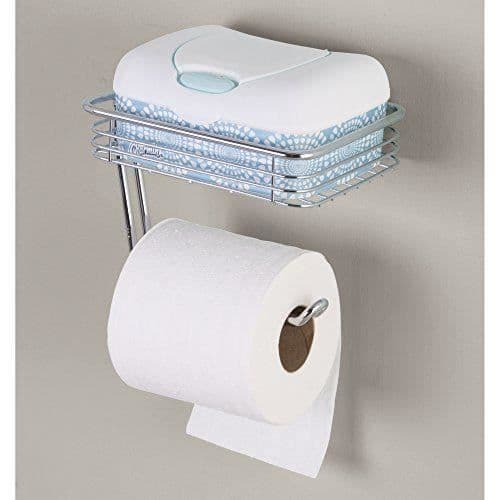 InterDesign 69150EU Classico Toalettpappershållare med förvaringsfack, krom