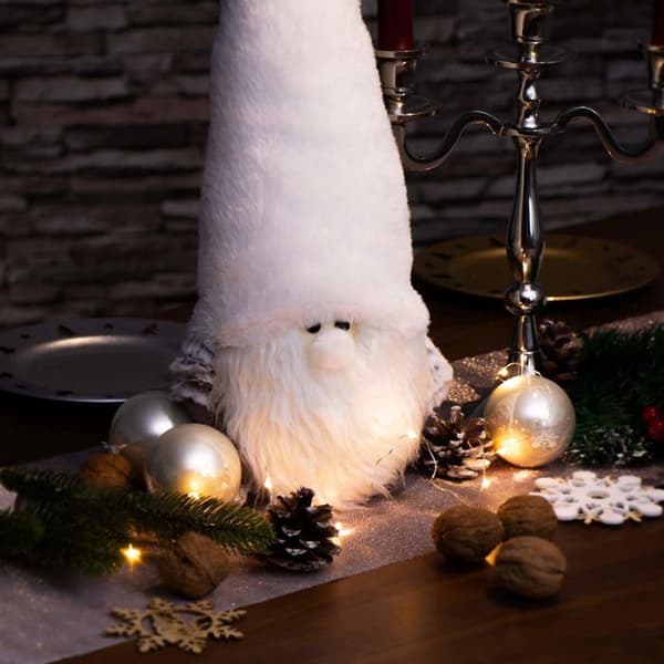 Julälva figur - COM-FOUR - CF13741 - 41 cm - grå/beige - polystyren/plast/trä