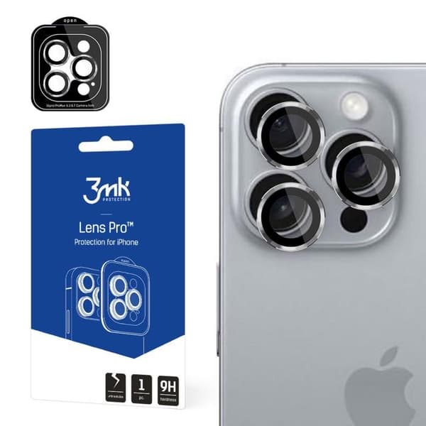 Titan silver objektivskydd 3MK för iPhone 16 Pro