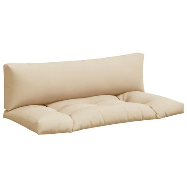 vidaXL Palettkuddar set om 2 beige tyg 360925