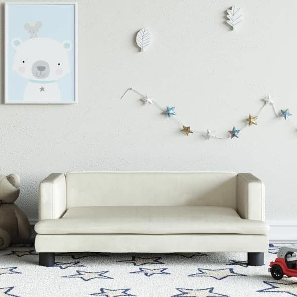 vidaXL Barnsoffa kräm 80x45x30 cm sammet 3196311
