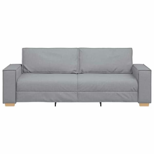 Soffa 3 platser - VIDAXL - Ljusgrå - 100% polyester - 220 cm - Mjuk komfort