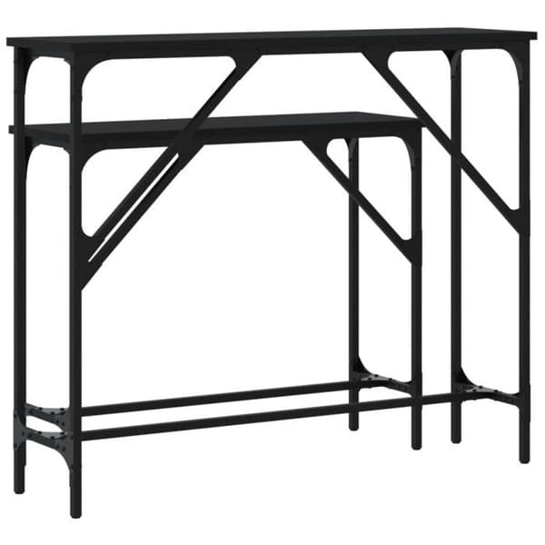 vidaXL konsolbord 2 st Black Engineered Wood 834140