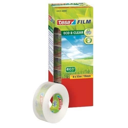 Maskeringstejp - TESA - Eco & Clear - Transparent - Miljövänlig - 8 rullar