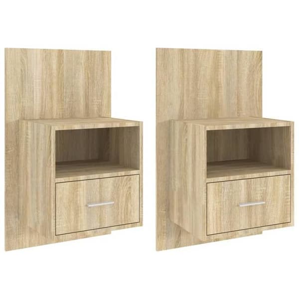 vidaXL Väggmonterade sängbord 2 st Sonoma ek 811014