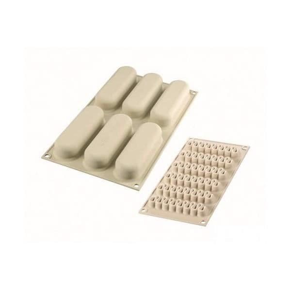 Form - Pop Eclair - Silikon - Beige - 6 hålrum - 13 x 3,8 x 2,8 cm