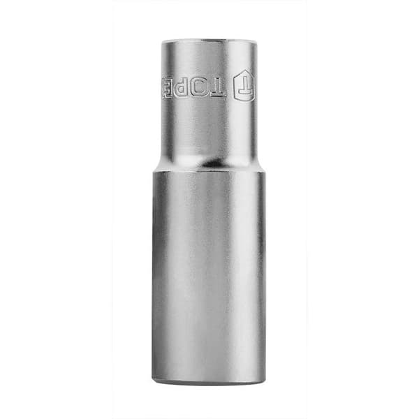 Lång hexagonal hylsa - TOPEX - 1/2" - 19 mm - Krom-vanadium stål - 76 mm
