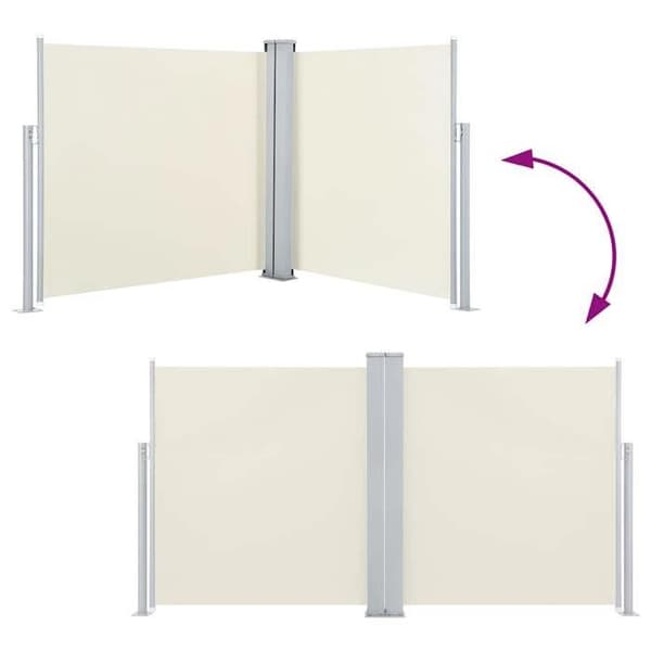 vidaXL Infällbar sidomarkiscreme 120 x 600 cm