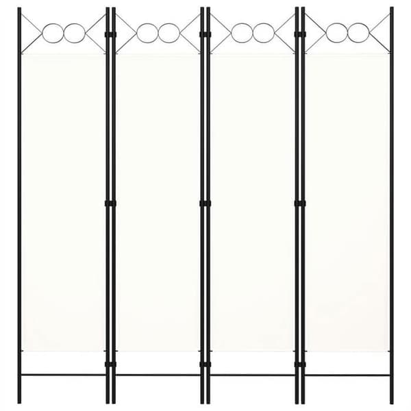 vidaXL 4-Panel Room Divider Krämvit 160x180 cm