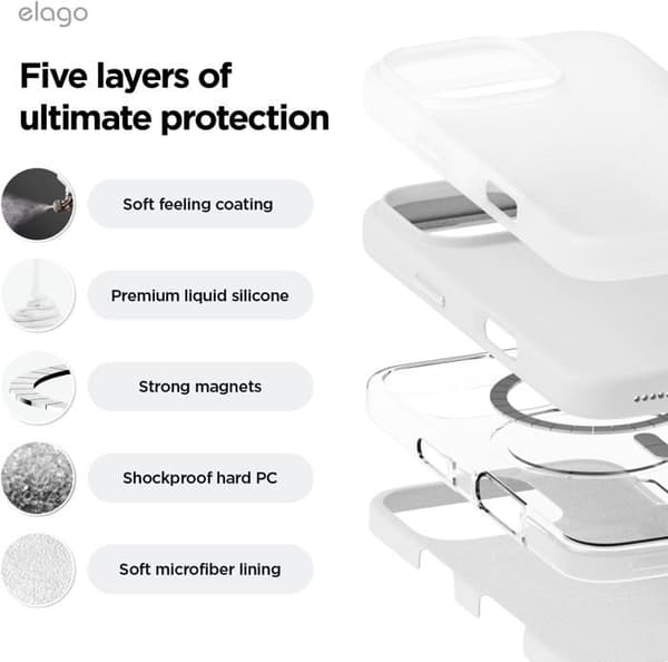 Elago Silikon MagSafe Fodral till iPhone 16 Pro Max, Vit