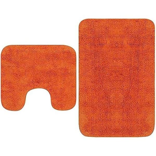 Badrumsmatta - VIDAXL - Orange - 100% Bomull - Antihalk - Lätt att underhålla