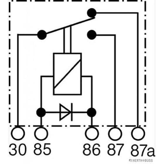Relä - HERTH+BUSS - 75613193 - 24V - 5 poler - med diod