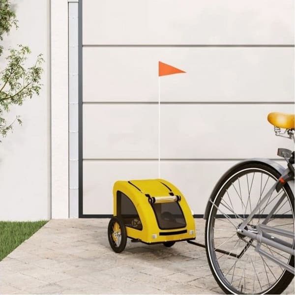 vidaXL Cykelvagn för husdjur gul 93952
