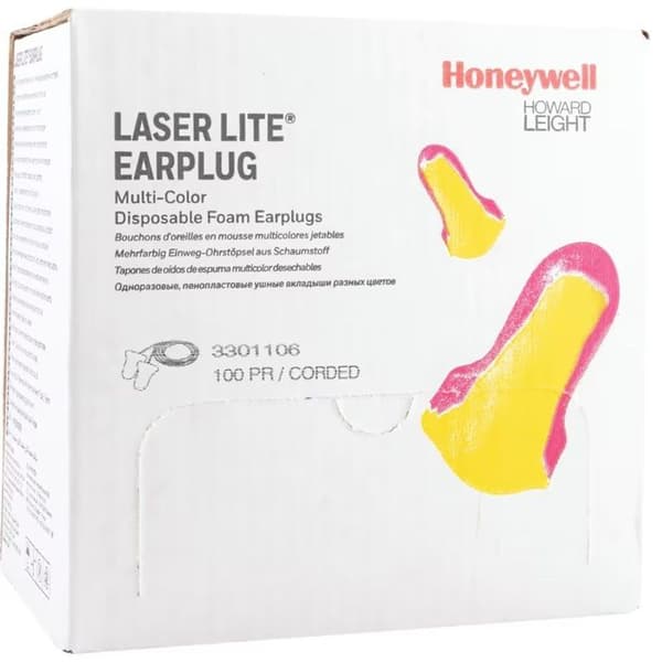 Honeywell Howard Leight Laser Lite engångsoreskydd med snöre 100 st 35db