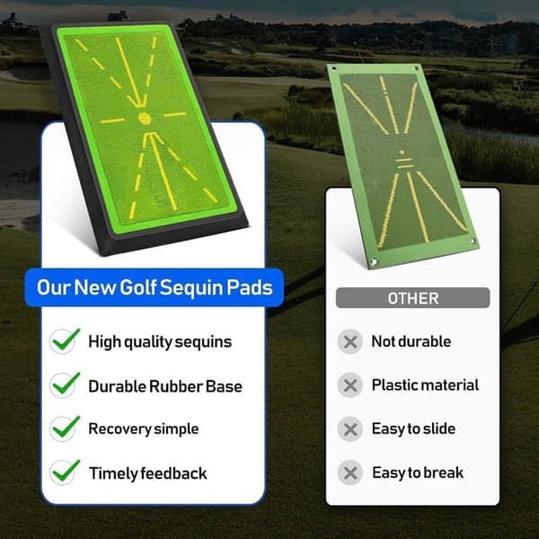 Golfträningsmatta - GolfPro - 30,5×43,2 cm - Halkfri gummibas - Ambidextrous