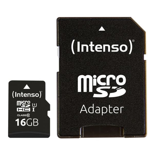 INTENSO 16GB UHS Class 1 microSDHC-minneskort - Svart