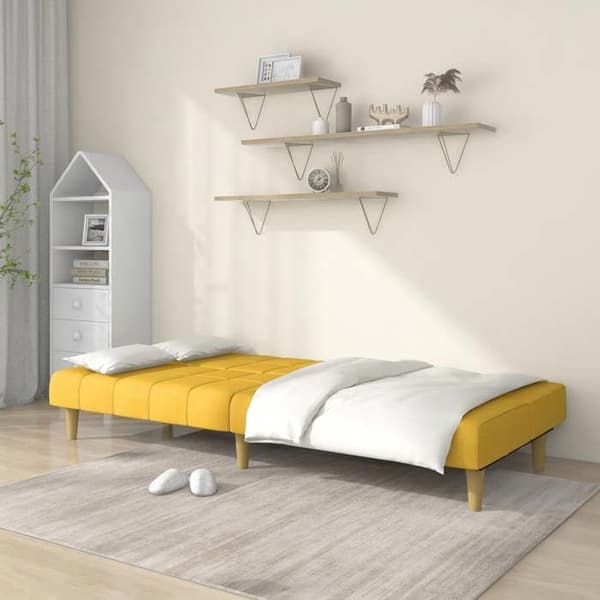 vidaXL Sängsoffa 2-sits gul tyg 375831
