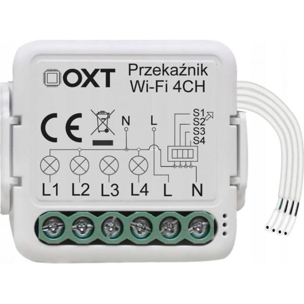 Kamera elektronisk Oxt - T224 - Modul mini relä 4 kretsar Wi-Fi TUYA