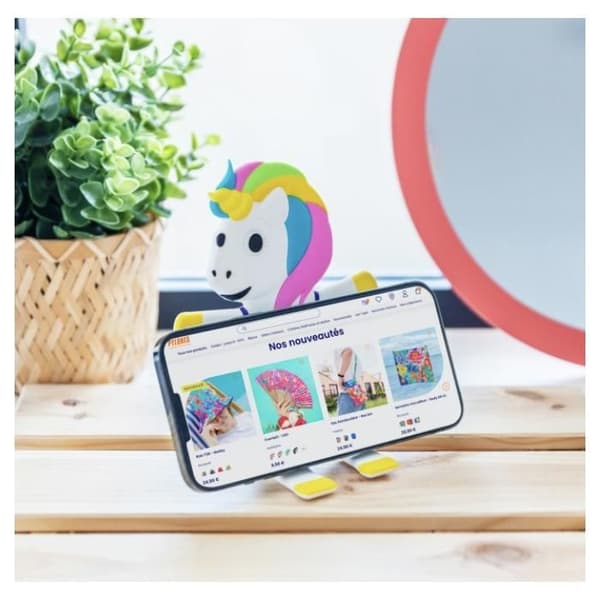 Telefonstöd Enhörning Ani-stativ - Vit