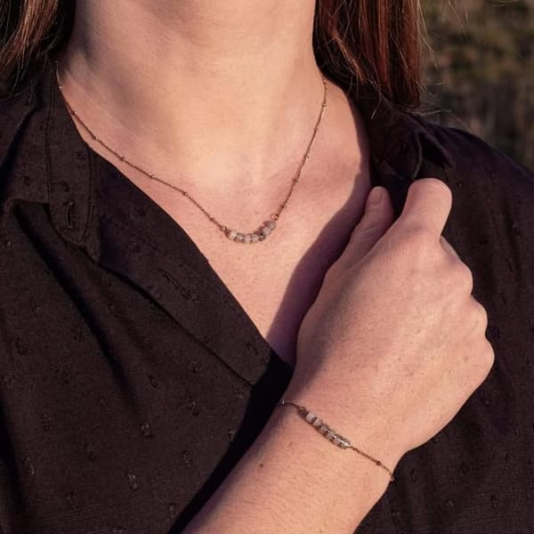 Collier PIANA i Labradoritstenar