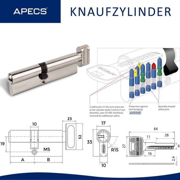 Lås - cylinder - cylindrar - lås Apecs