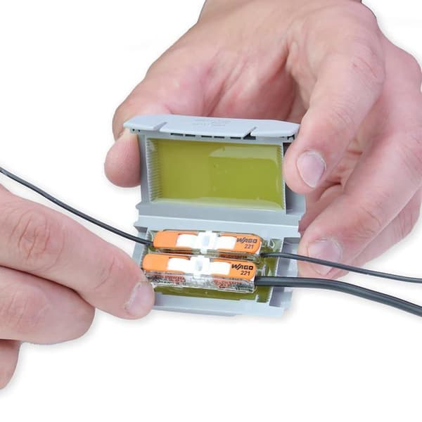 WAGO Gelbox 207-1372 för 221 Inline - Skydd IPX8, låda med 4 (grå)