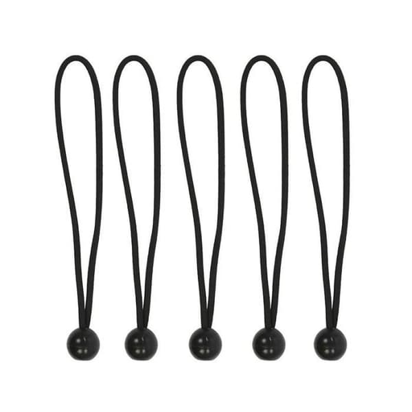 ProPlus elastisk tältspännare med boll 25 cm svart 5 stycken