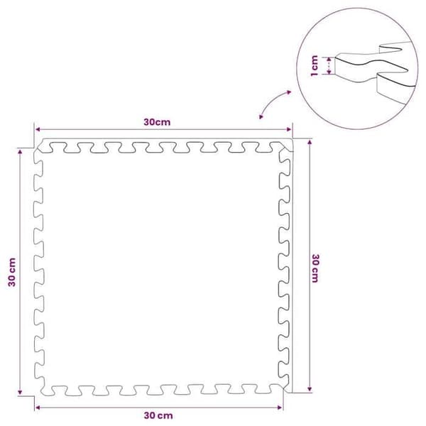 vidaXL Golvmattor 54 st 4,86 EVA Foam Svart 92457