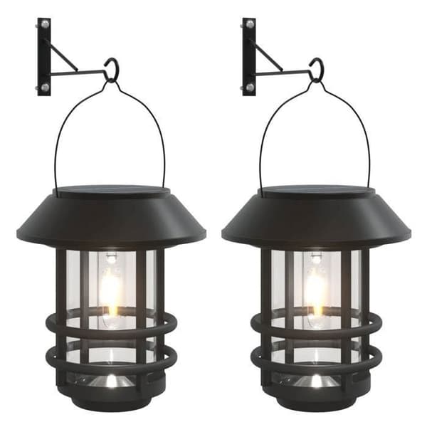 vidaXL Utomhus solarlampor för vägg 2 st vit 4008187
