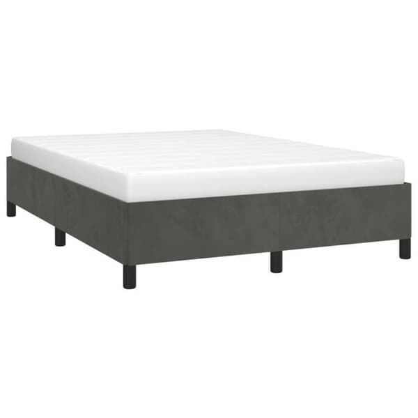 vidaXL Sängram utan madrass mörkgrå 140x190 cm sammet 347319