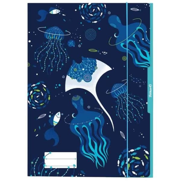 Fickmapp - PELIKAN - Vattenvärlden - A3 - Hårt papper - 3 flikar - UV-lack