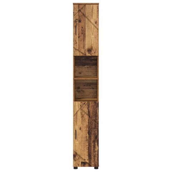 Vidaxl Badrumsskåp Gamla Trä 30 x 35 x 192 cm