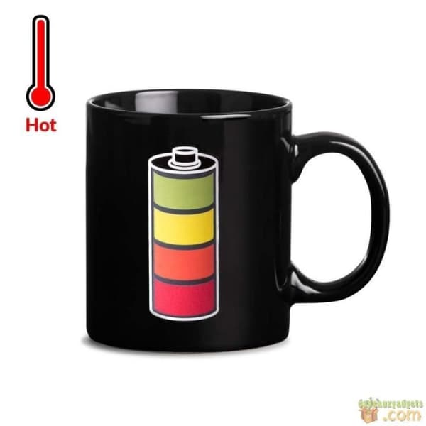 Mugg - Batteri - Färgändring - Svart - Plast - Modernt design