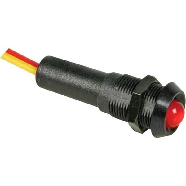 12V RÖD LED-INDIKATOR - SVART HUS