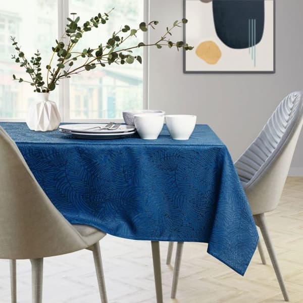 Bordduk - Gaia - Rund - Diameter 140 cm - Pressad växtindigo
