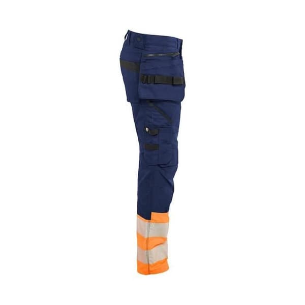 Högsynlig stretch arbetsbyxa BLAKLADER - Marin/orange - Herr