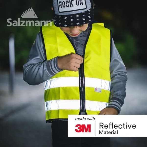 Barnsäkerhetsväst - SALZMANN - Hög synlighet - Reflekterande 3M - Certifierad EN1150 - Gul