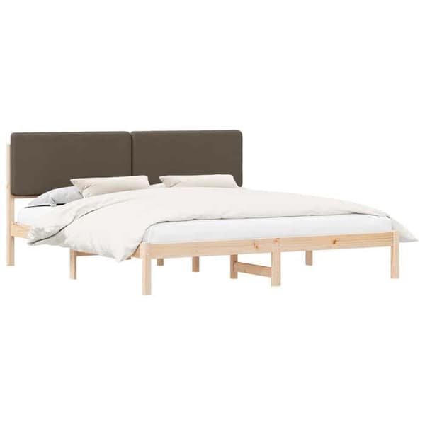 vidaXL Sängram med stoppad huvudgavel Taupe 180 x 200 cm, Sovrum, Rektangulär 877892
