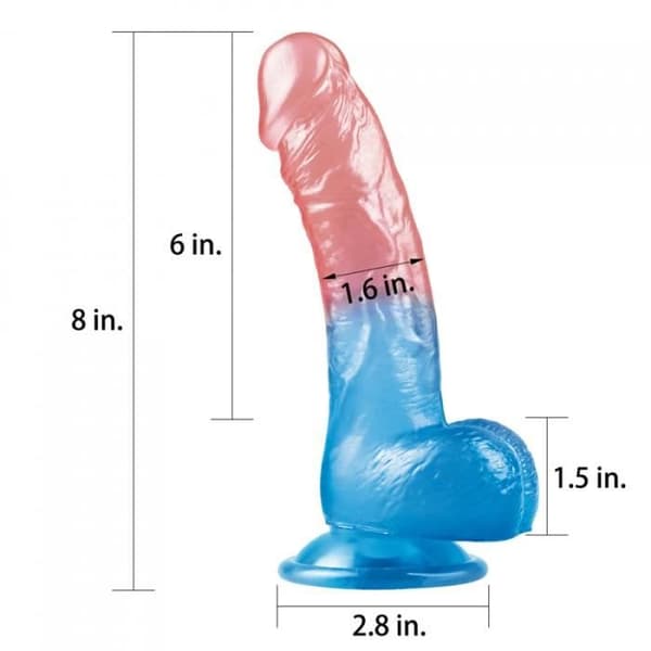 Gode - Lovetoy - Dazzle Studs - 14 cm - 4 cm - Dubbelfärg med sugkopp