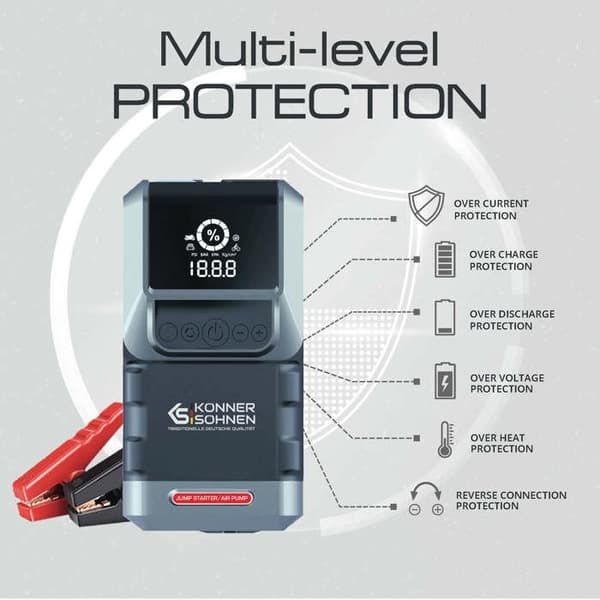 Batteriboostare bil med kompressor KS JSP-1300, 16000 mAh