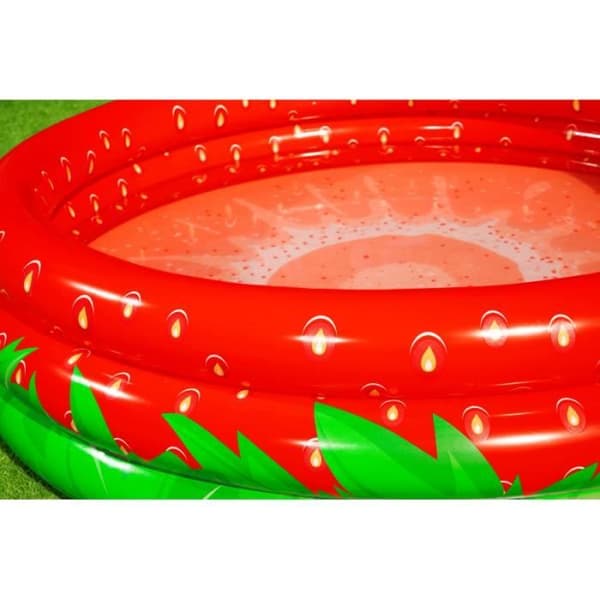 Uppblåsbar plaskpool - AC-DÉCO - Sweet Strawberry - 160 x 38 cm - 3 ringar - PVC