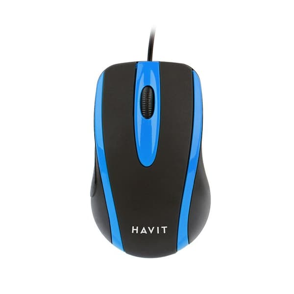 Datormus - HAVIT - MS753 - 1000 DPI - Ergonomisk - Symmetrisk - Svart/Blå