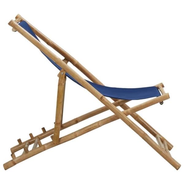 vidaXL Terrassstol Bambu och Canvas Marinblå