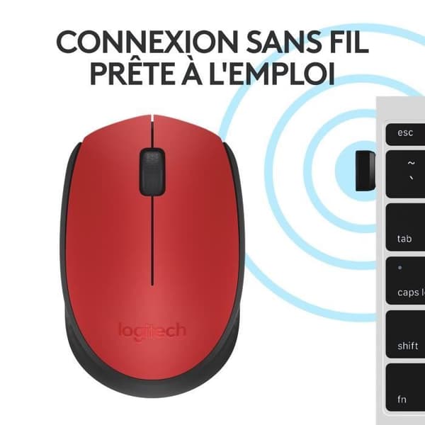 Mus - Trådlös - Logitech - M171 - Röd - Ambidexter