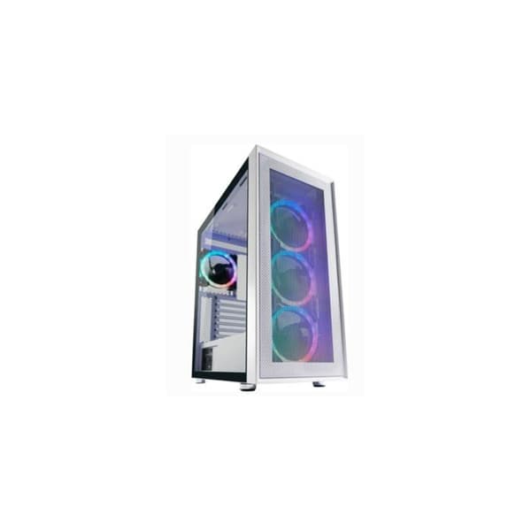 PC-chassi - LC-POWER - Gaming 802W - Vit - ARGB-fläktar - Tempererat glaspanel