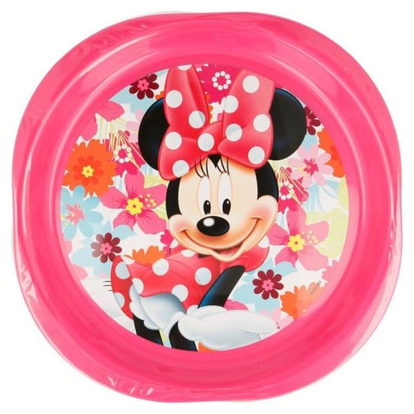 Picknicktallrikar - Minnie Mouse - Set om 3 - Rosa - Plast - Diskmaskinssäker